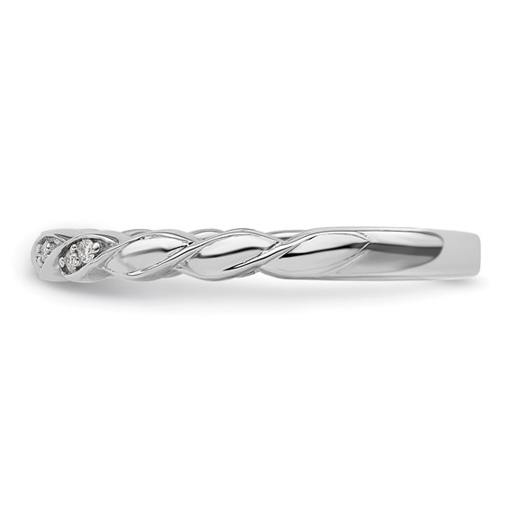 14k White Gold Stackable Expressions Diamond Twist Ring