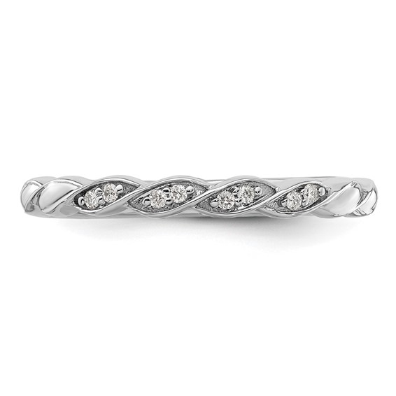 14k White Gold Stackable Expressions Diamond Twist Ring