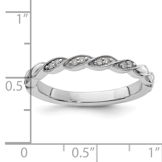 14k White Gold Stackable Expressions Diamond Twist Ring