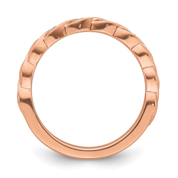 14k Rose Gold Stackable Expressions Diamond Twist Ring