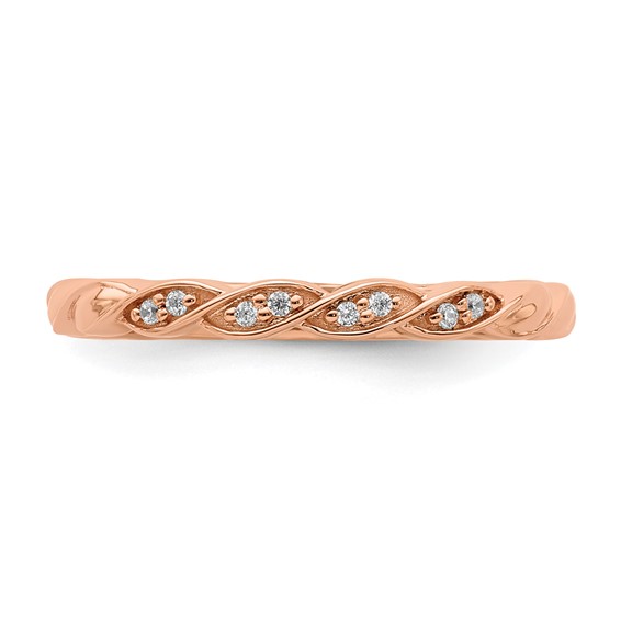 14k Rose Gold Stackable Expressions Diamond Twist Ring