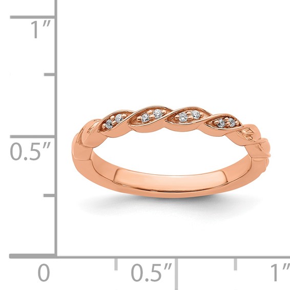 14k Rose Gold Stackable Expressions Diamond Twist Ring