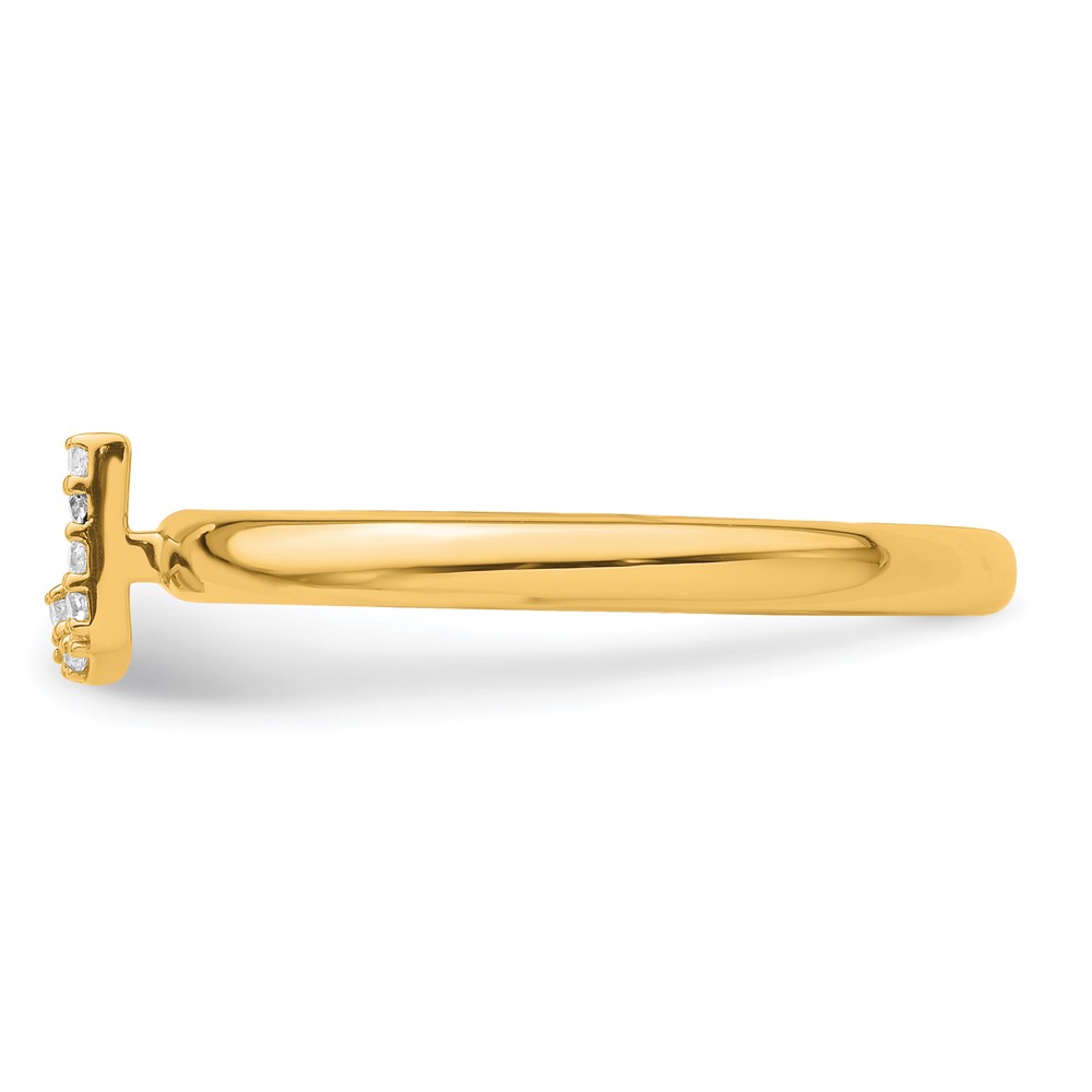 14K Stackable Diamond Initial J Ring (SK2112JY-7)