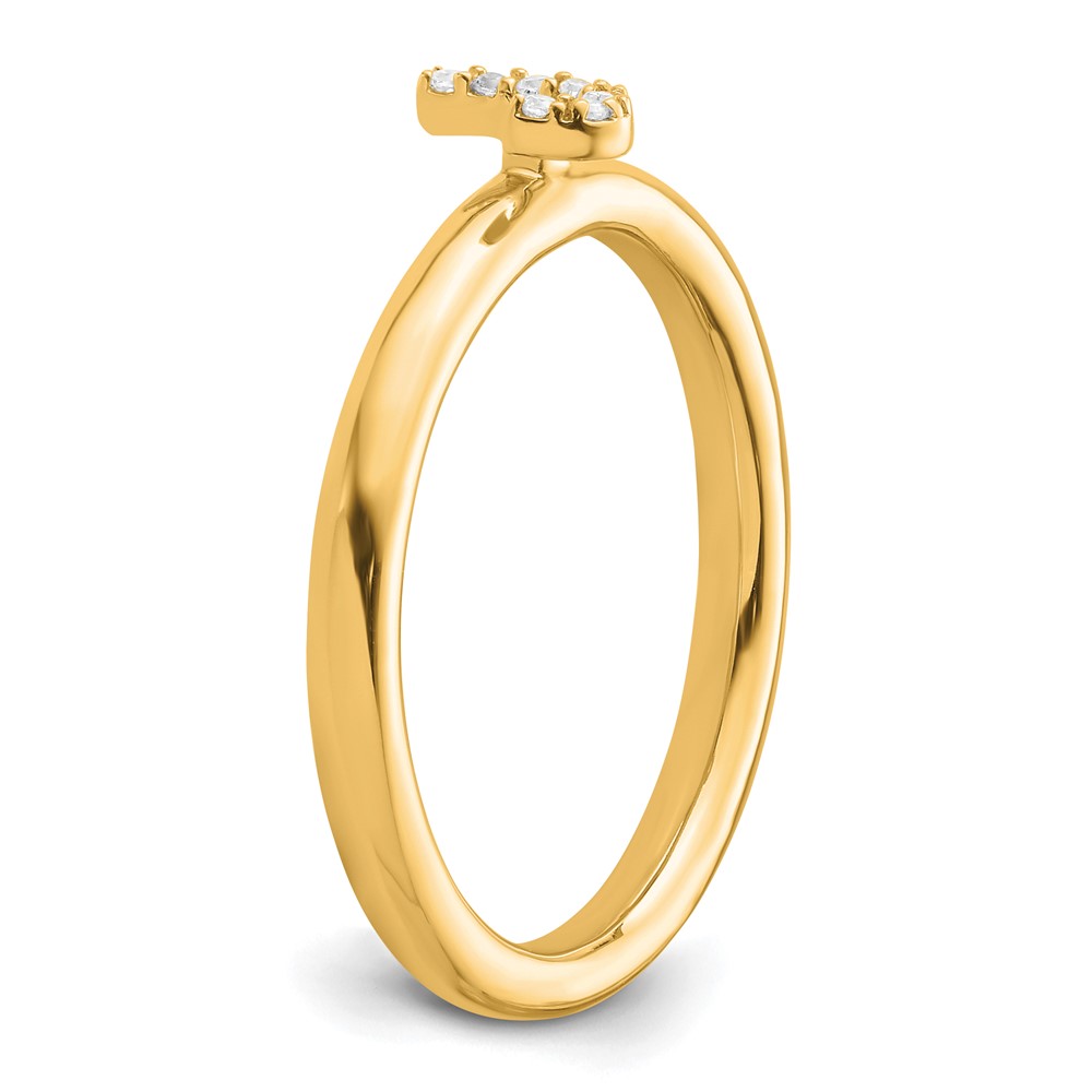 14K Stackable Diamond Initial J Ring (SK2112JY-7)