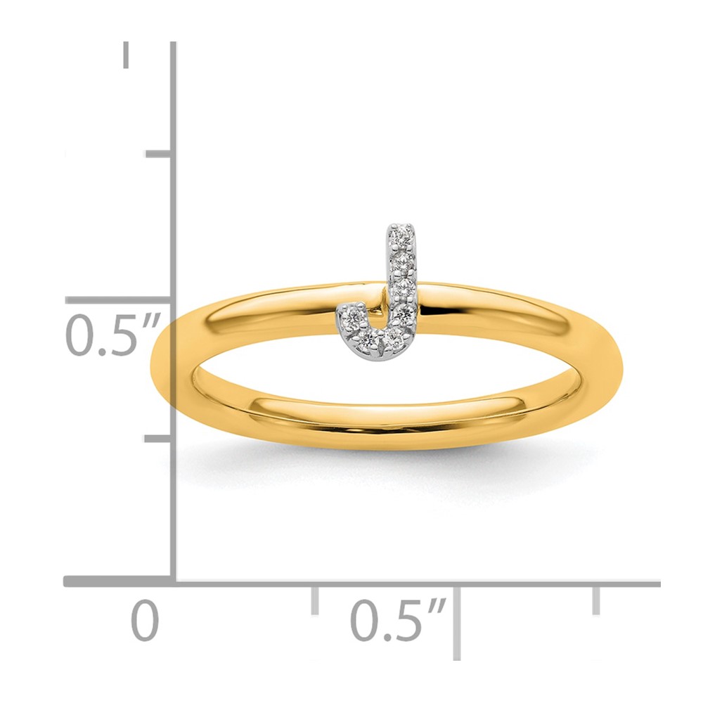 14K Stackable Diamond Initial J Ring (SK2112JY-7)