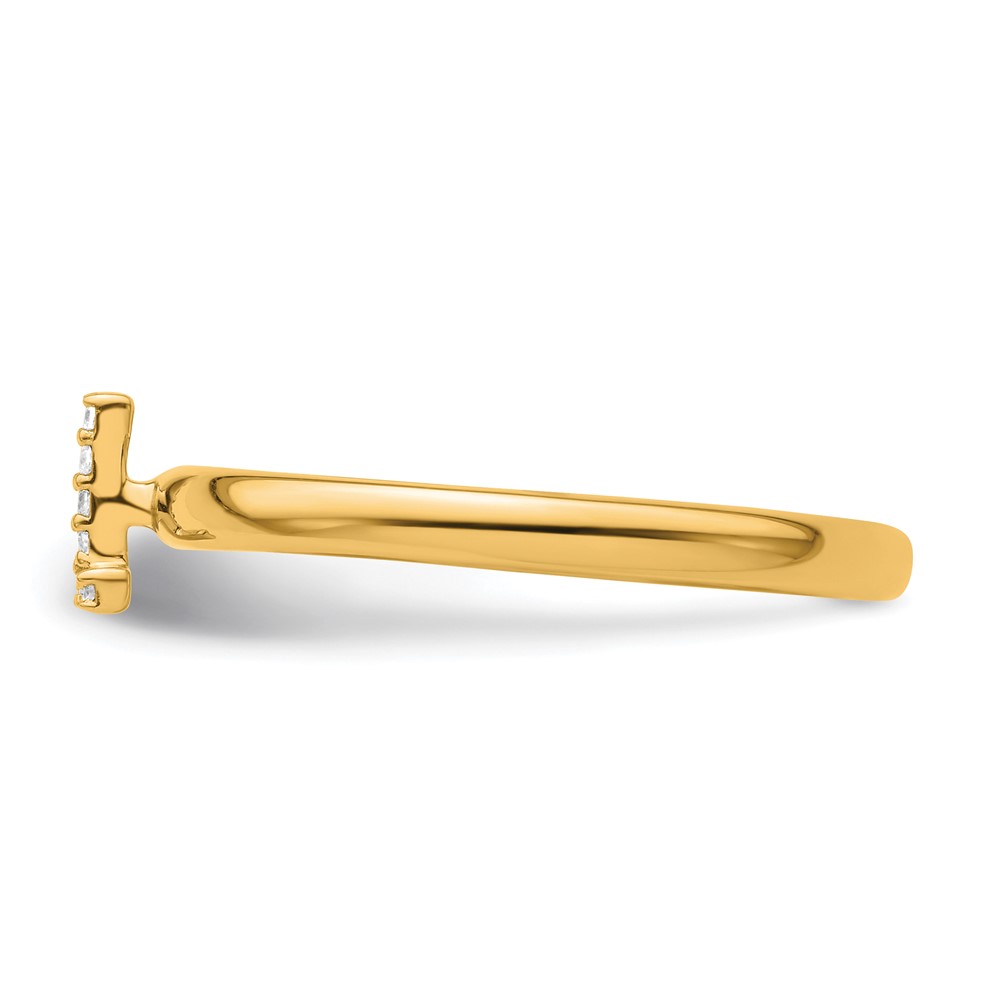 14K Stackable Diamond Initial L Ring (SK2112LY-7)
