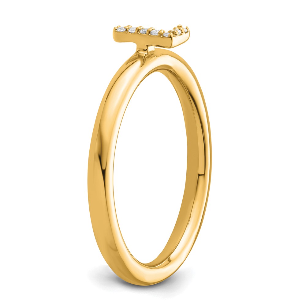 14K Stackable Diamond Initial L Ring (SK2112LY-7)