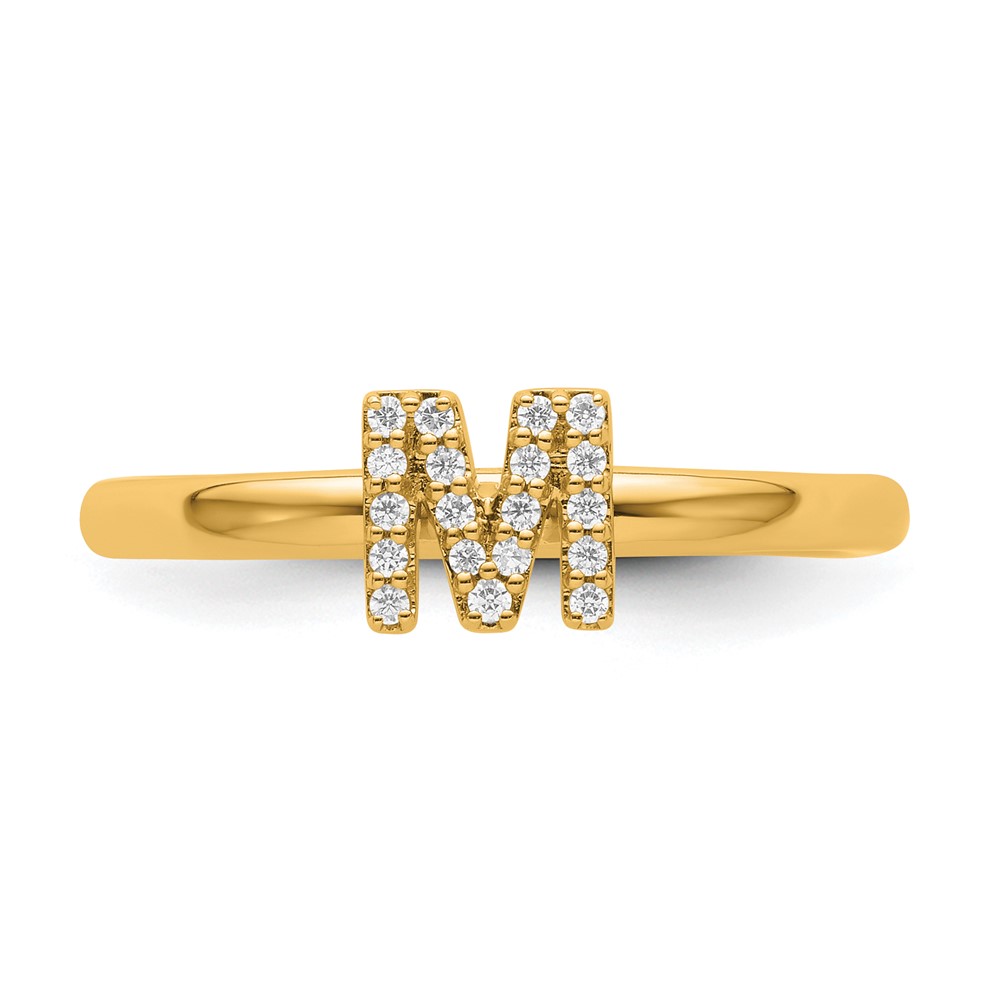 14K Stackable Diamond Initial M Ring (SK2112MY-7)