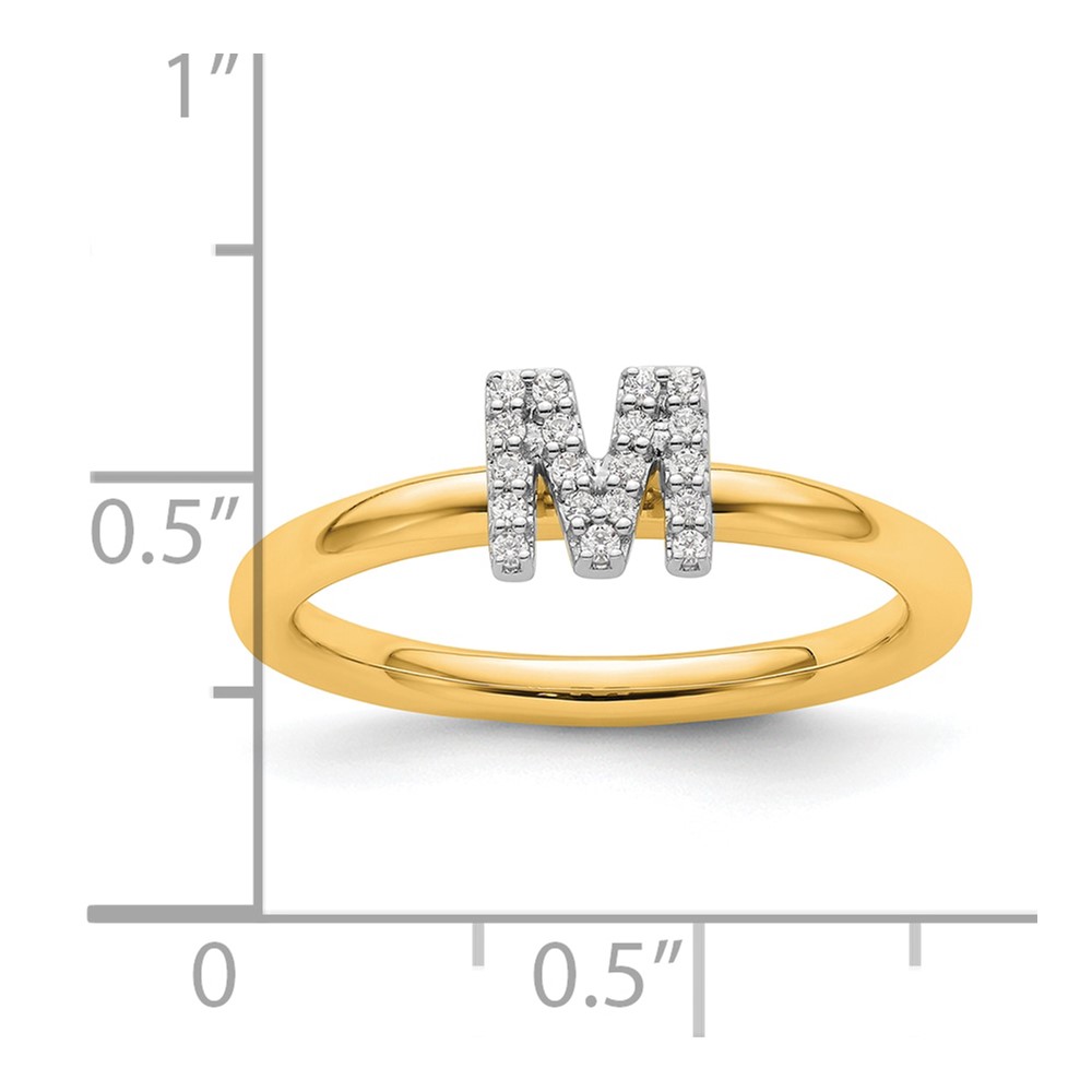 14K Stackable Diamond Initial M Ring (SK2112MY-7)