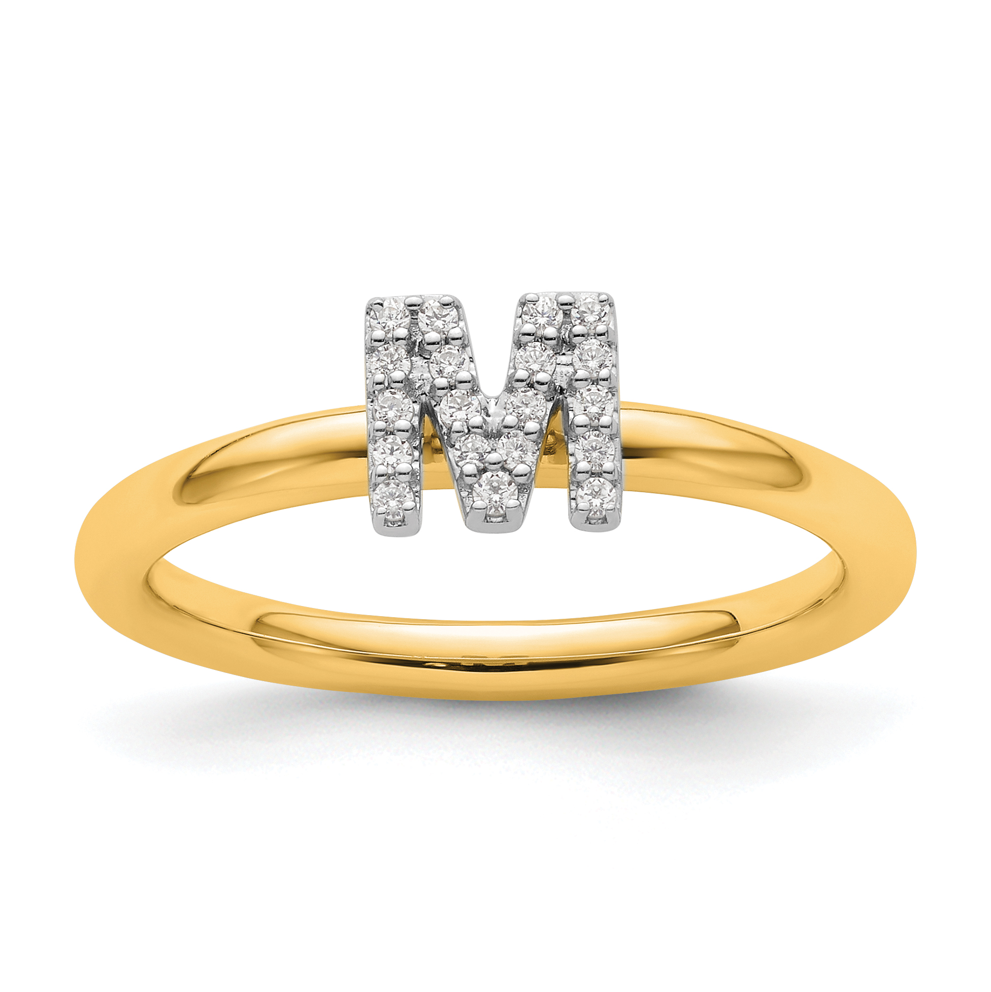 14K Stackable Diamond Initial M Ring (SK2112MY-7)