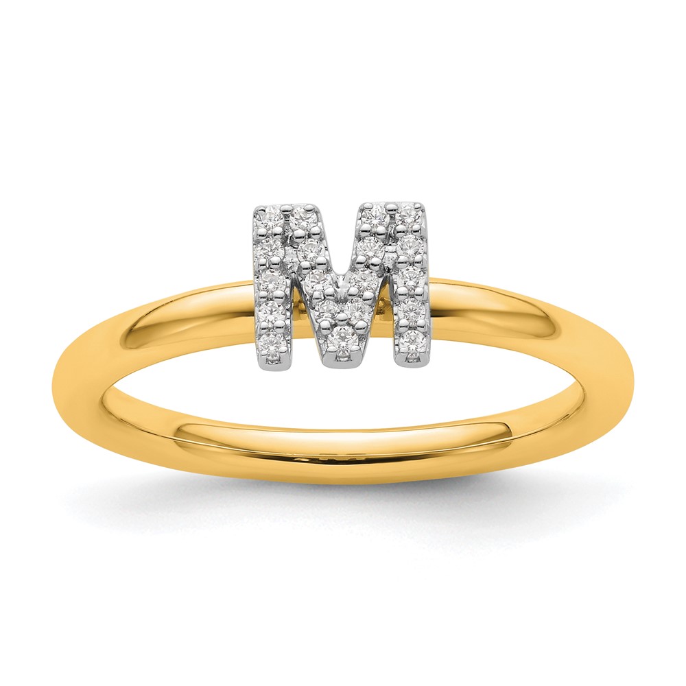 14K Stackable Diamond Initial M Ring (SK2112MY-7)