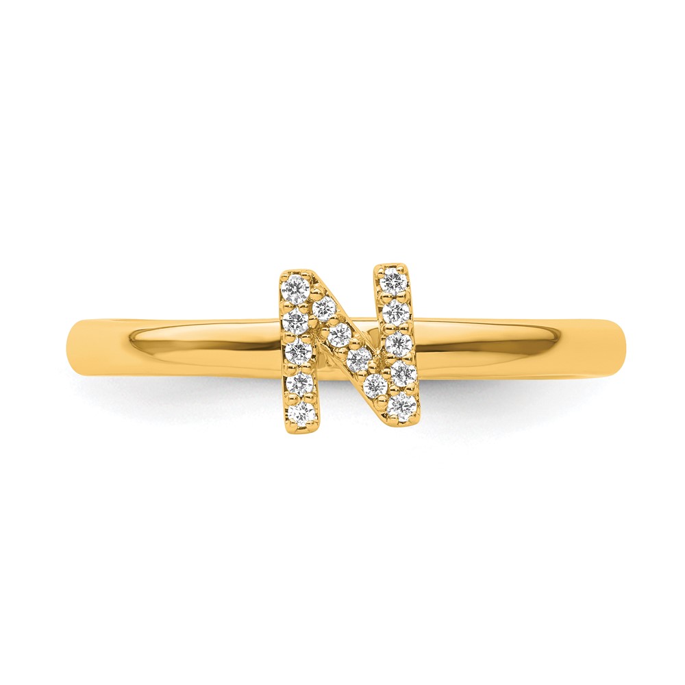 14K Stackable Diamond Initial N Ring (SK2112NY-7)