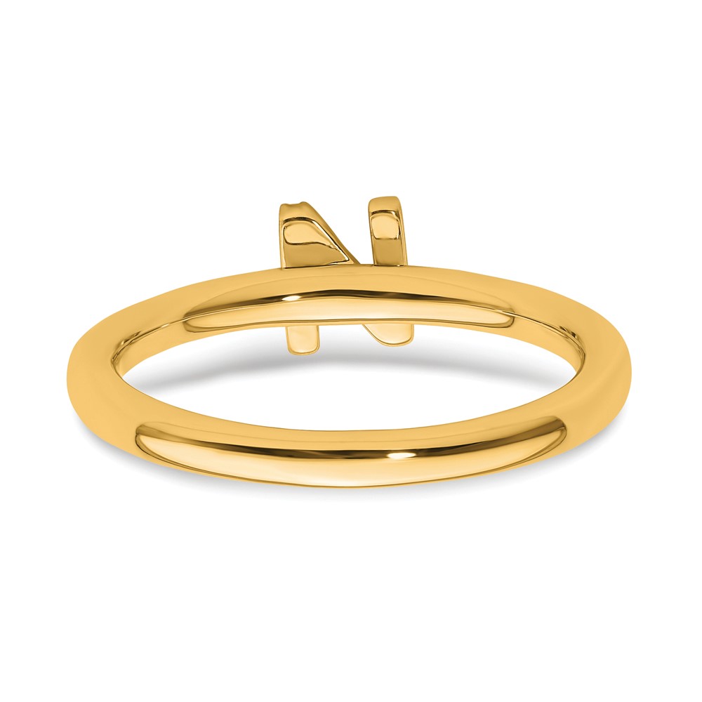 14K Stackable Diamond Initial N Ring (SK2112NY-7)
