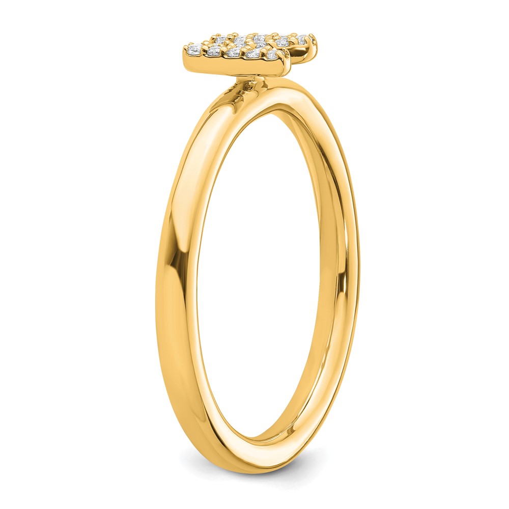 14K Stackable Diamond Initial N Ring (SK2112NY-7)
