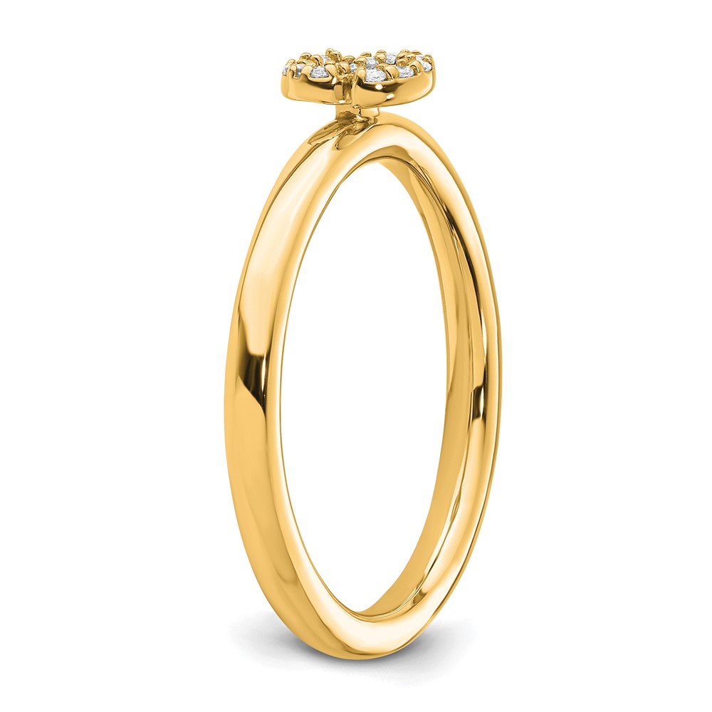 14K Stackable Diamond Initial S Ring (SK2112SY-7)