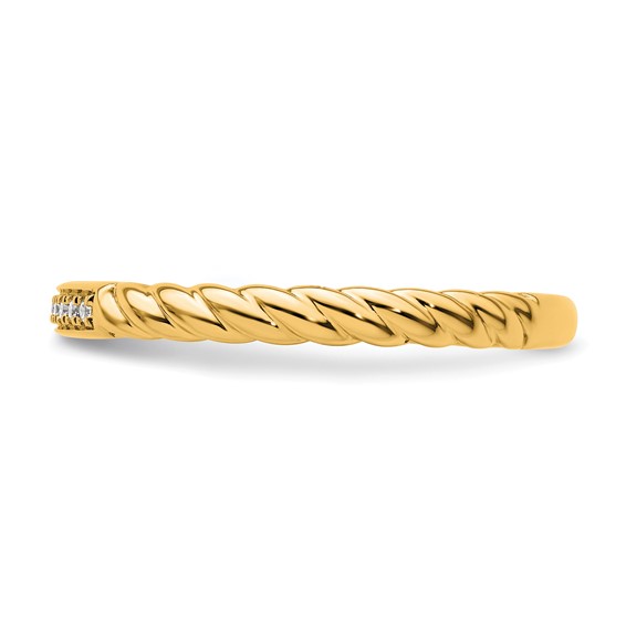 14k Stackable Expressions Diamond Twisted Ring