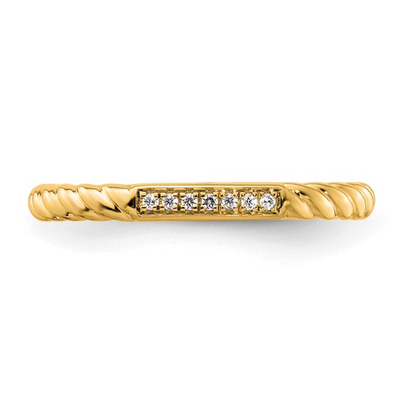 14k Stackable Expressions Diamond Twisted Ring