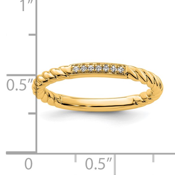 14k Stackable Expressions Diamond Twisted Ring