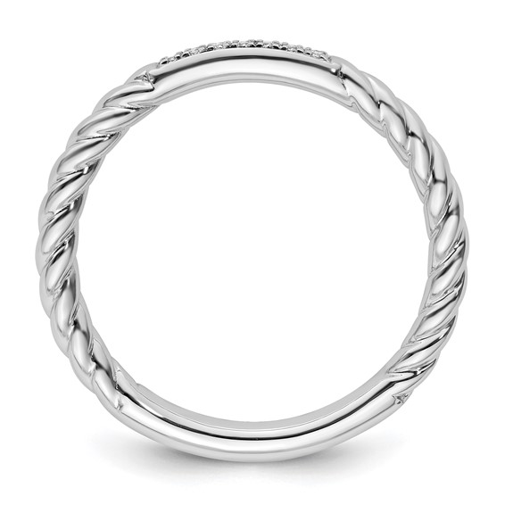 14k White Gold Stackable Expressions Diamond Twisted Ring