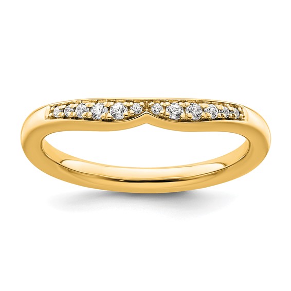 14k Stackable Expressions Diamond Curved Ring