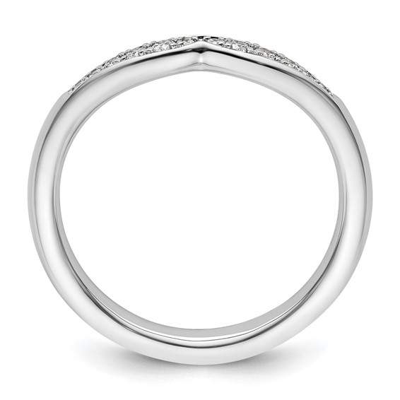 14k White Gold Stackable Expressions Diamond Curved Ring
