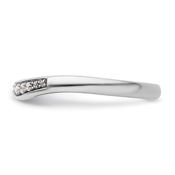 14k White Gold Stackable Expressions Diamond Curved Ring