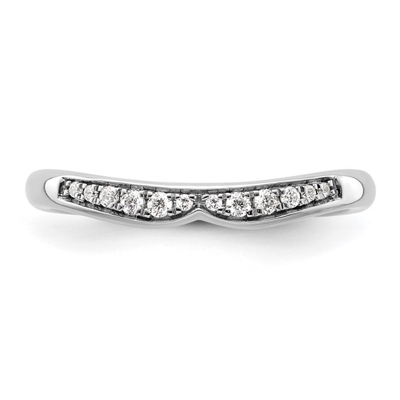 14k White Gold Stackable Expressions Diamond Curved Ring