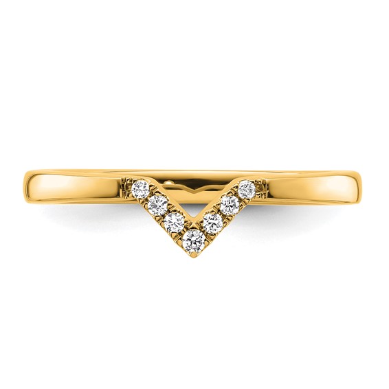 14k Stackable Expressions Diamond V-Shape Ring