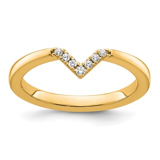 14k Stackable Expressions Diamond V-Shape Ring