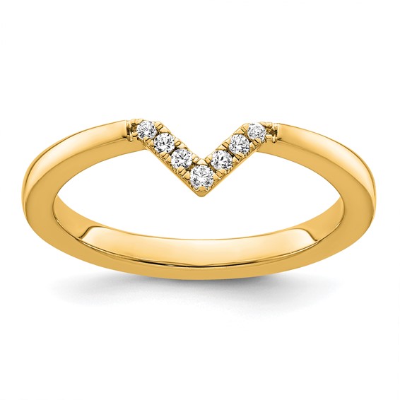 14k Stackable Expressions Diamond V-Shape Ring