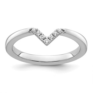 14k White Gold Stackable Expressions Diamond V-Shape Ring