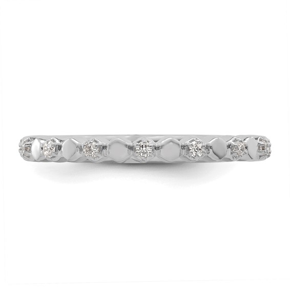 14k White Gold Stackable Expressions Diamond Ring
