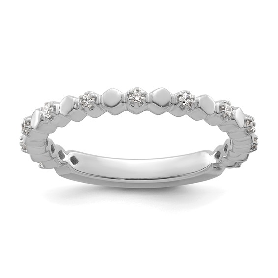 14k White Gold Stackable Expressions Diamond Ring