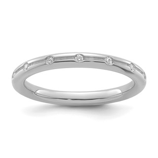 14k White Gold Stackable Expressions Diamond Ring