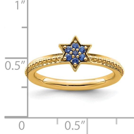 14k Stackable Expressions Created Sapphire Star Ring