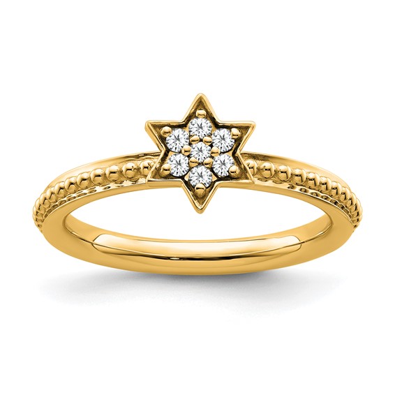 14k Stackable Expressions Diamond Star Ring