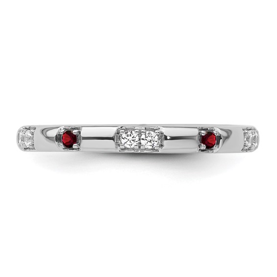 14KW Stackable Expressions Gemstone & Diamond Rings