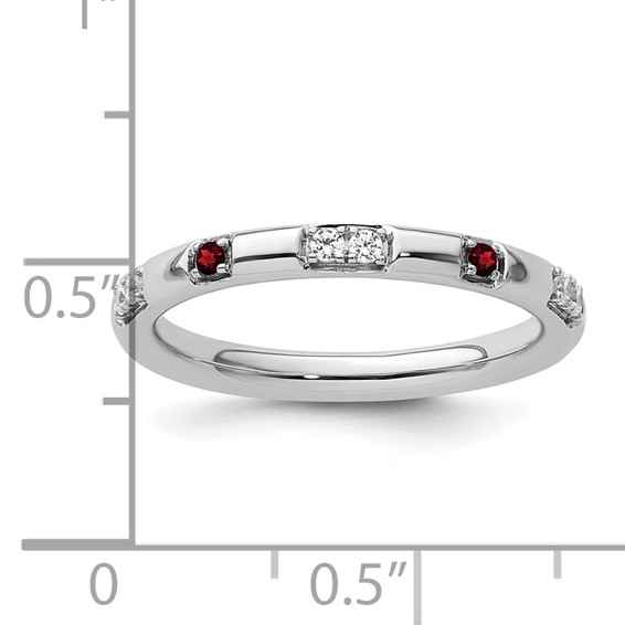 14KW Stackable Expressions Gemstone & Diamond Rings