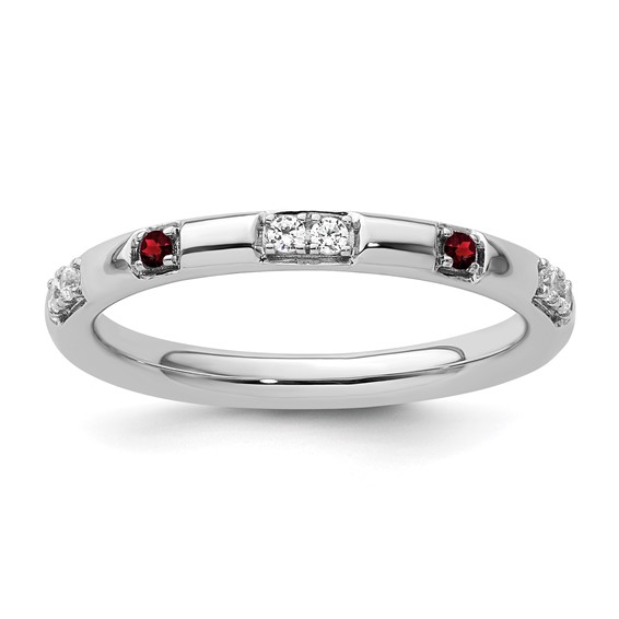 14KW Stackable Expressions Gemstone & Diamond Rings