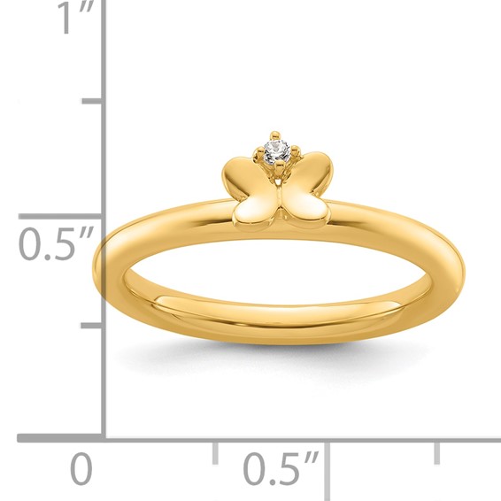 14k Stackable Expressions Diamond Butterfly Ring