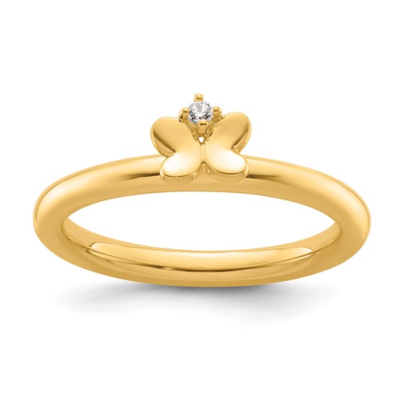 14k Stackable Expressions Diamond Butterfly Ring