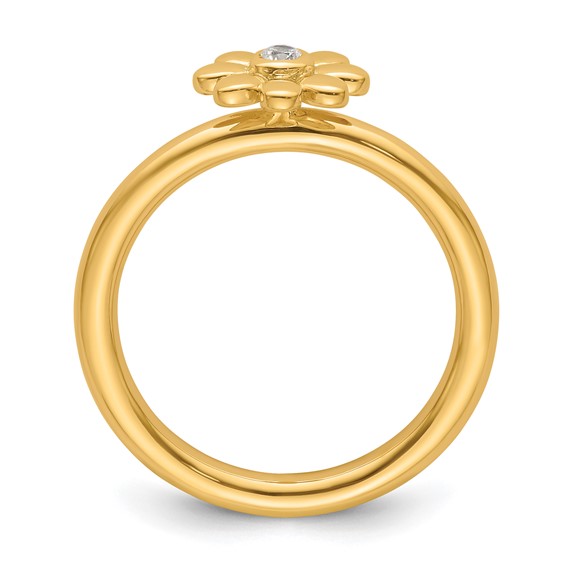 14k Stackable Expressions Diamond Flower Ring