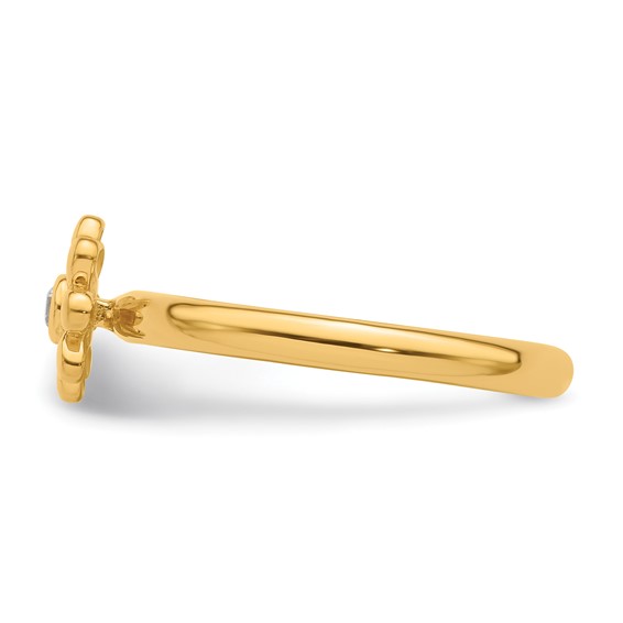 14k Stackable Expressions Diamond Flower Ring