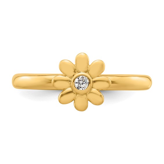 14k Stackable Expressions Diamond Flower Ring