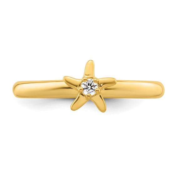 14k Stackable Expressions Diamond Starfish Ring