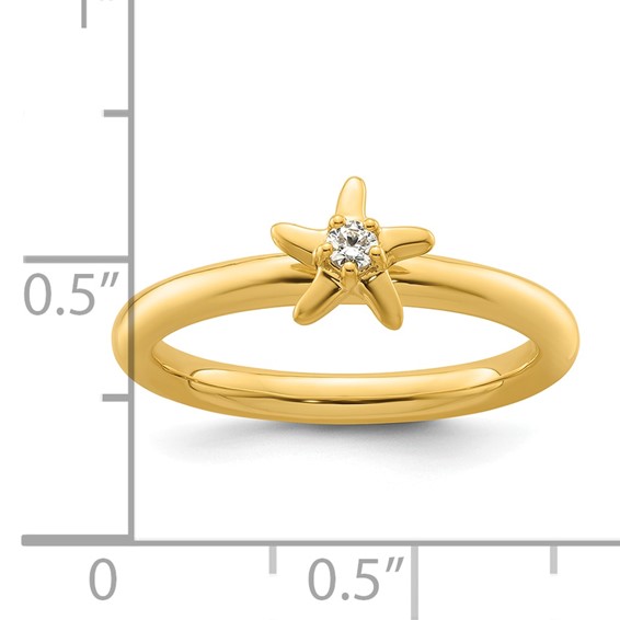 14k Stackable Expressions Diamond Starfish Ring