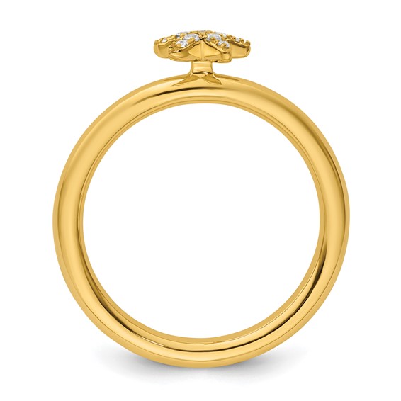 14k Stackable Expressions Diamond Starfish Ring