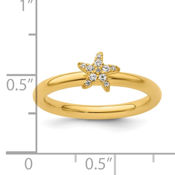 14k Stackable Expressions Diamond Starfish Ring