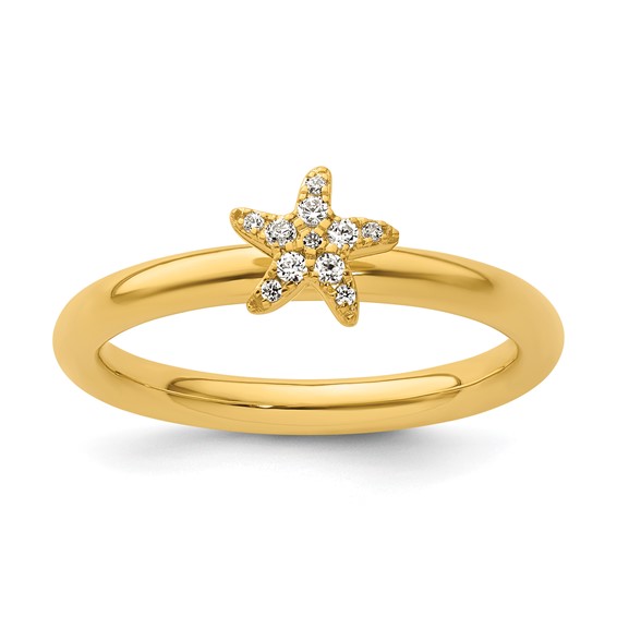 14k Stackable Expressions Diamond Starfish Ring