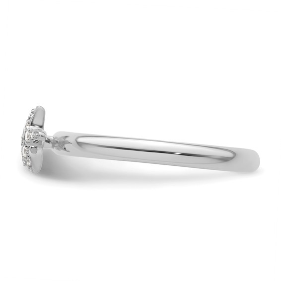 14k White Gold Stackable Expressions Diamond Starfish Ring